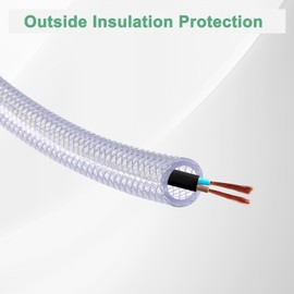 M METERXITY 1/2" ID x 3/4" OD PVC Tube, 10 Ft High Pressure Braided Clear Flexible PVC Tubing for Water, Oil, Air Lines Dispensing