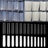 480 puntas de uñas postizas extra largas, semipermanentes, acrílicas francesas,