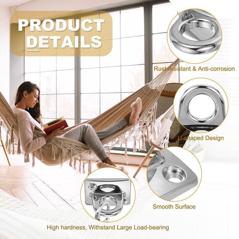 sourcing map Rope Stanchion Wall Plate Hook, 2 Pack Large