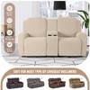 KinCam Loveseat Recliner Covers with Middle Console Slipcover, Recliner Sofa