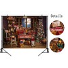 DePhoto Christmas Santa's Toy Shop Photography Backdrop for Party Christmas