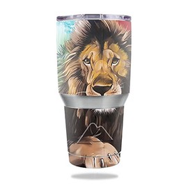 MightySkins Skin Compatible with Ozark Trail 30 oz Tumbler - Split Lion | Protective, Durable, and Unique Vinyl Decal wrap Cover | Easy to Apply, Remove, and Change Styles | Made in The USA