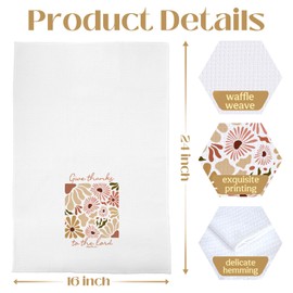 BYRFIIEU Christian Decor Kitchen Towels, Boho Floral Christian Dish Towels Tea Towels, Bible Verse Decor Hand Towels, Christian Gifts for Women, Faith Based Gifts, Christian Home Decor, 16x24 Inch