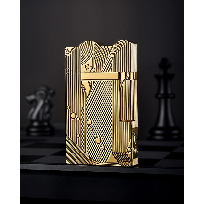 THORENS Crisp Sound Side-Slide Thin Brass Kerosene Lighter, Mermaid Gold