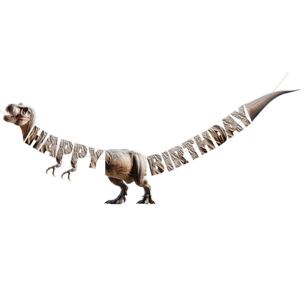 3D Dinosaur Birthday Banner Decorations T-Rex Birthday Party Decorations for