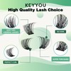 Cluster Eyelashes, 96 Pieces, Individual Eyelashes, D Curl, 10 mm