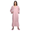 Moomaya Button Down Maxi Nightdress Long Sleeve Solid Women’s Cotton