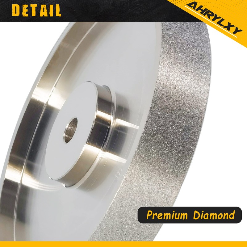 AHRYLXY 6" CBN Grinding Wheel, 1" Wide x 1/2" Arbor,