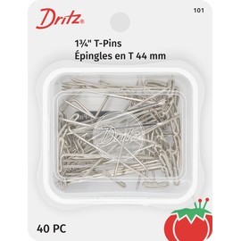 Dritz 101 T Pins, 1-3/4-Inch (40-Count), Nickel