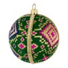 Alex Handmade Upcycled Bauble | 8cm Green with Gold Brocade