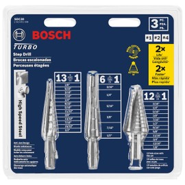 BOSCH SDC30 3 pc. High-Speed Steel Turbo Step Drill Bit Set