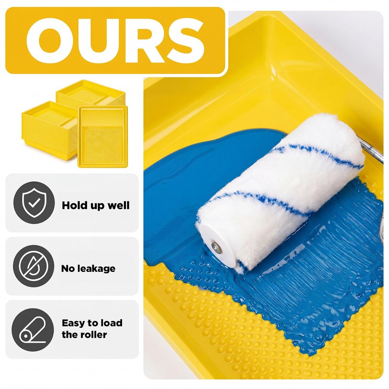 40 Pcs 9 Inch Disposable Paint Tray Liner, Yellow