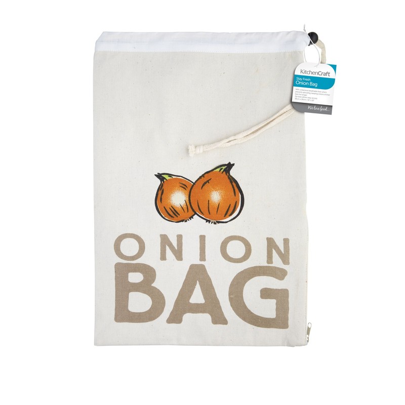 KitchenCraft Onion Bag, Canvas, Beige, 26 x 38 cm