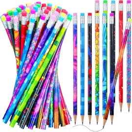 24Pcs Wooden Pencil with Eraser Assortment Colorful Pencils for Kids Writing Fun Assorted Novelty Kids Fun School Supplies for Classroom, Student Reward, Party Favor (24)