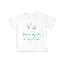 cute & funny I'm going to be a Big Sister Pretty Swan - baby birth pregnancy Baby, Infant, Toddler, Kids Shirt (White, 4T Toddler Shirt)