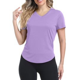 Women Sun Protection Clothing Short Sleeve UPF 50+ Sun Protection Loose Fit Tees for Women Quick Dry Tee Tops Purple