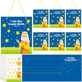 Eaasty 24 Set Abraham The Stars Kit DIY Bible Themed Sticker Cards VBS Religious Craft Christian Story Decor for Vacation Bible Home Church Holiday Party Activity Supplies