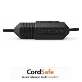Extension Cord Connection Protector by CordSafe Plus, Weather-Resistant, Fits 18–12 AWG, Helps Keep Plugs Secure, Made in USA