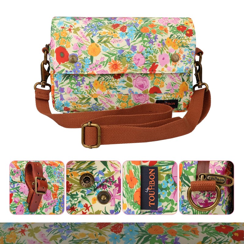Tourbn Tourbon Waterproof Canvas Bicycle Pannier Bag Handlebar Bag Floral