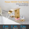 Brushed Gold Bathroom Faucet 3 Hole, 8-inch Widespread Vanity Faucet