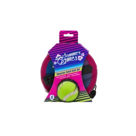SUMMER GAMES Neoprene Catch Ball Set, 2 Catch Discs 18 cm, 1 Ball 6 cm, Velcro Ball Set with Practical Carry Bag