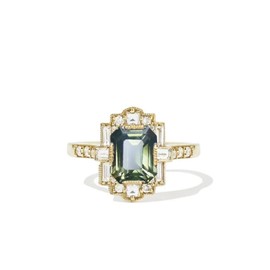 EUJHRTM 18k gold square diamond sparkling ring, exquisite and luxurious set with grandmother green olivine zircon wedding ring, fashionable women's engagement ring Size 9