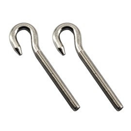 2Pcs Stainless Steel M16 Eye Bolt Long Shank Threaded Rod Round Hook Eyelet Bolt Screw