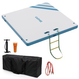 GarveeLife Inflatable Floating Dock for Lakes, Thick Lake Floats for Adults, Non-Slip Air Dock Platform with Portable Carrying Bag, Floating Platform Island for Pool Beach Ocean