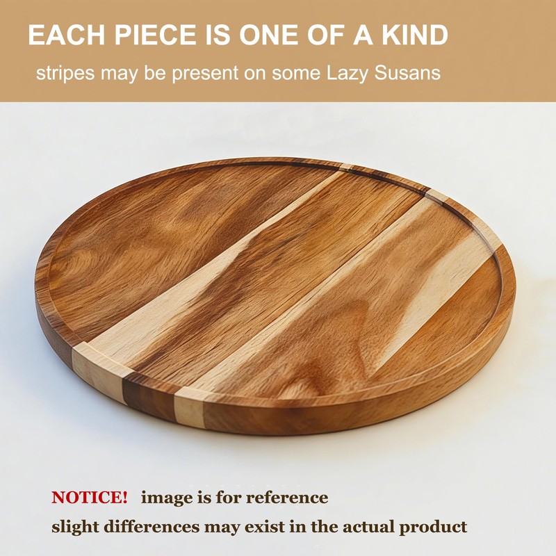 10-inch Acacia Wood Lazy Susan Organizers, ACIAZAAZ Lazy Susan Turntable
