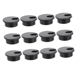 Operitacx Computer Desk Wire Grommet Hole 12pcs Cable Clip Organizer Round Cable Grommet Black Easy to Install