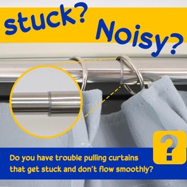 LUTQ 26 Ft Curtain Rod Tape - Smooth and Silent Curtain Rod Sliding Accessories for Drapery Curtain Rings - Hard Surface - Wide - Make Curtains Slide Easier