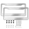 Chrome Stainless Steel Metal License Plate Frame Tag Cover With