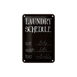 Ontrada Blechschild 12x18cm gewölbt laundry schedule sort tody wash Schild