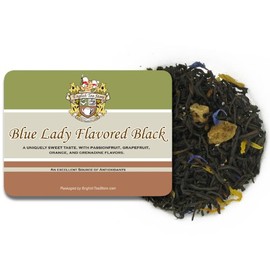 Blue Lady Black Tea Pouches for Loose Tea - 16oz | Passionfruit, Grapefruit, Orange, Grenadine | Ceylon Tea Blend | Hot or Iced | Bright Fruity Aroma | Sweet Bold Taste