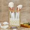 PuTwo Makeup Brush Holder Glass and Brass Vintage Makeup Brush