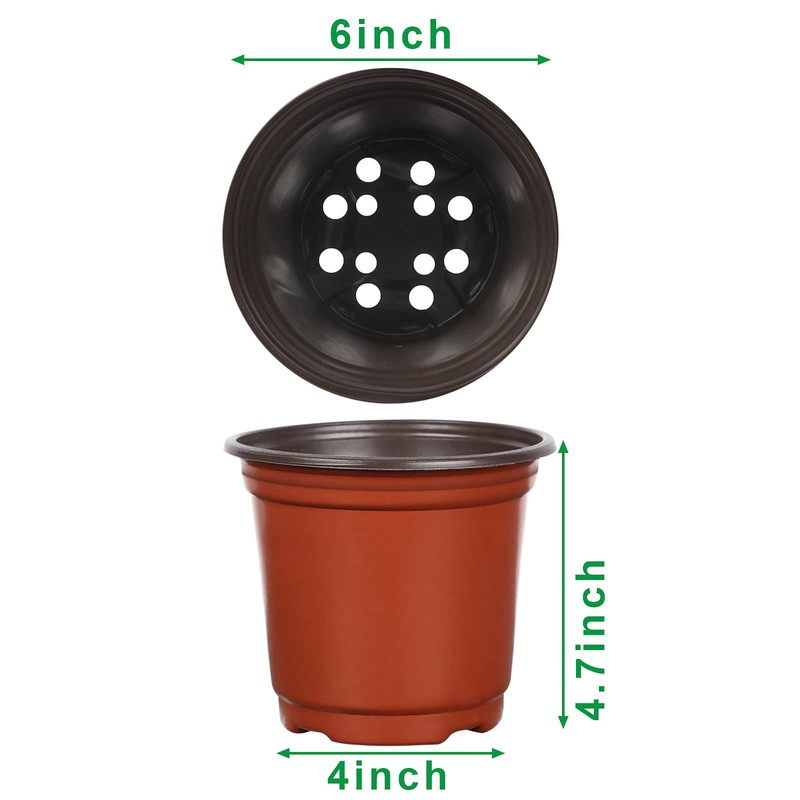 Augshy Augshy 40 Pcs 6" Plastic Plant Nursery Seed Starting