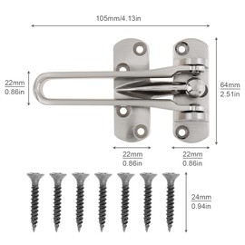 HOJLKLD Home Security Door Lock Bolt Swing Bar Door Protector Front Door Locks Secondary Security Door Lock for Kids Home Hotel Apartment (Black)