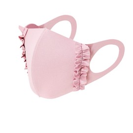 [KIWATA] 3Dフリルマスク ひんやり夏マスク 冷感マスク お姫様風 可愛い オシャレ 小顔効果 花粉対策 日焼け防止 UV対策 息がしやすい 通気性 立体感マスク 繰り返し洗える 使える布マスク (ピンク)