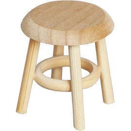 Miniature Wooden Stool, 1:12 Scale Furniture, DIY Living Room Accessories, Wooden Color Dollhouse Living Room, Dollhouse Accessories