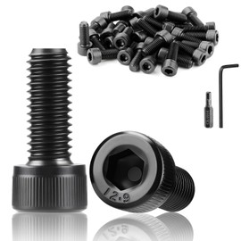 TXXATX Pack of 60 Cylinder Screws M3 x 20 mm Screws Black Hexagon Socket DIN 912 Cylinder Head Screws Carbon Steel Hex Screws Full Thread Allen Screws for Furniture Repair Machines