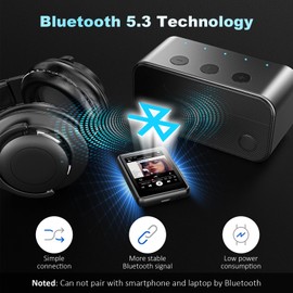 MP3 Player with Bluetooth 5.3,32GB Portable Music Player with 2.4" Touchscreen,HiFi Sound,Built-in Speaker,FM Radio,Voice Recorder,Supports Up to 256GB–Ideal for Sports&Travel