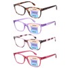 COJWIS 4 Pack Multifocus Progressive Reading Glasses for Women -