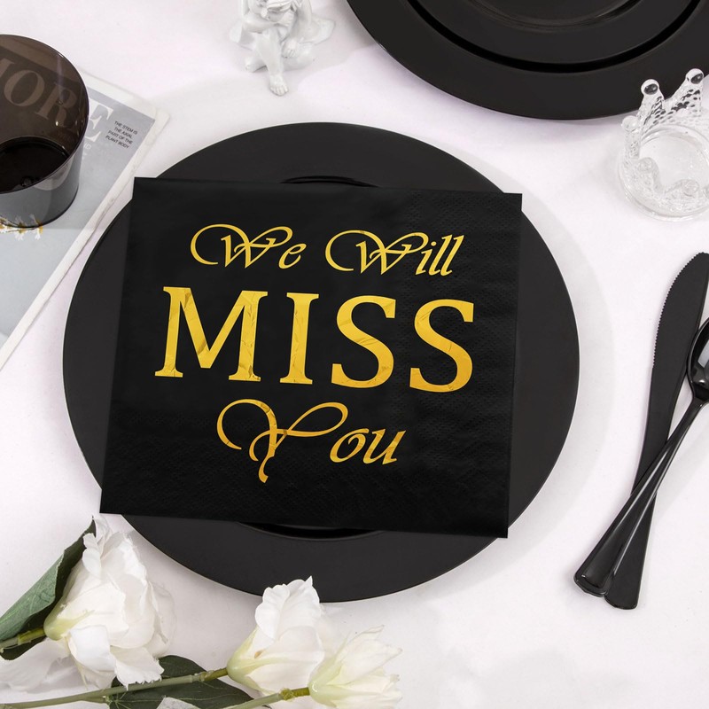 Apriciti We Will Miss You Farewell Cocktail Napkins, 100 Pack