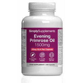 Evening Primrose Oil 500mg | 180 Capsules | Cold Pressed Soft Gel Capsules | Contains Rich Concentrations of Gamma Linolenic Acid (GLA)