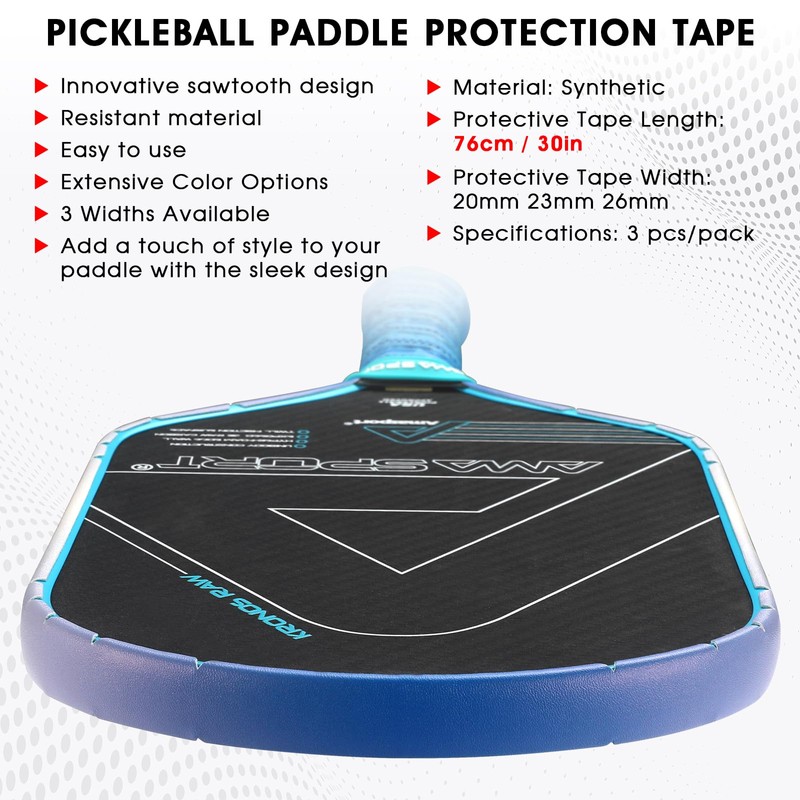 PICKLETECH Pickleball Paddle Protection Tape - Paddle Head Edge Guard