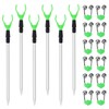 6 Packs Extendable Fishing Rod Holder for Ground Rack, Adjustable