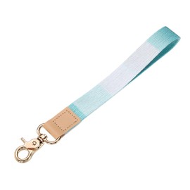 uxcell Wrist Lanyard Keychain, 160mm Braided Wristlet Strap with Gold Clasp, Hand Key Holders Lanyard for Women Men Car Keys ID Badges Card Wallet, Azure Blue