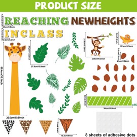 Woodland Bulletin Board Set Wild About Learning Classroom Decorations Back to School Reach New Heights in Class Safari Paper Cutouts Motivational Jungle Animal Monkey Giraffe for Chalkboard Wall Decor