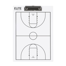 Elite Clipboards Basketball White Dry Erase Coaches Clipboard | Double-Side Basketball Coaching Whiteboard with Marker