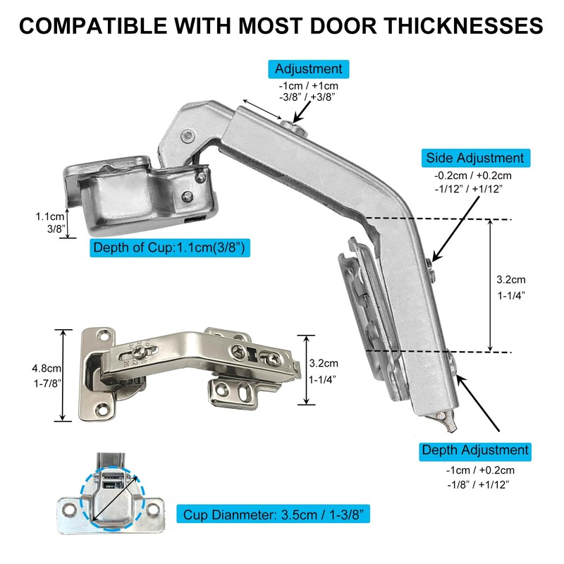 135 Degree Corner Cabinet Hinges, Lazy Susan Bi-Fold Door Hinges